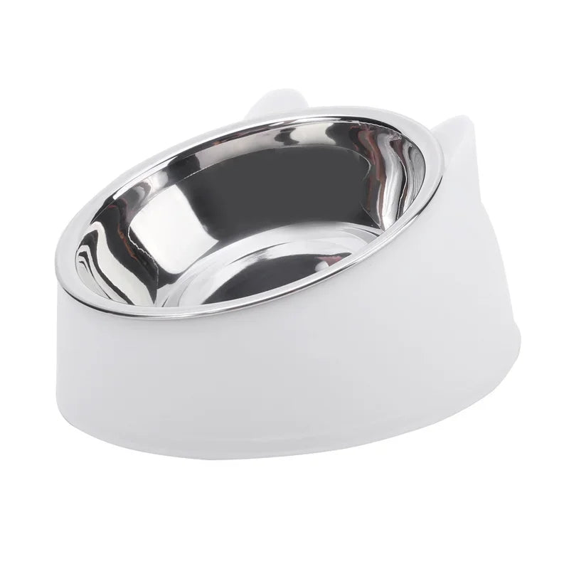 15° Tilted Stainless Steel Food Bowl – For Dogs & Cats