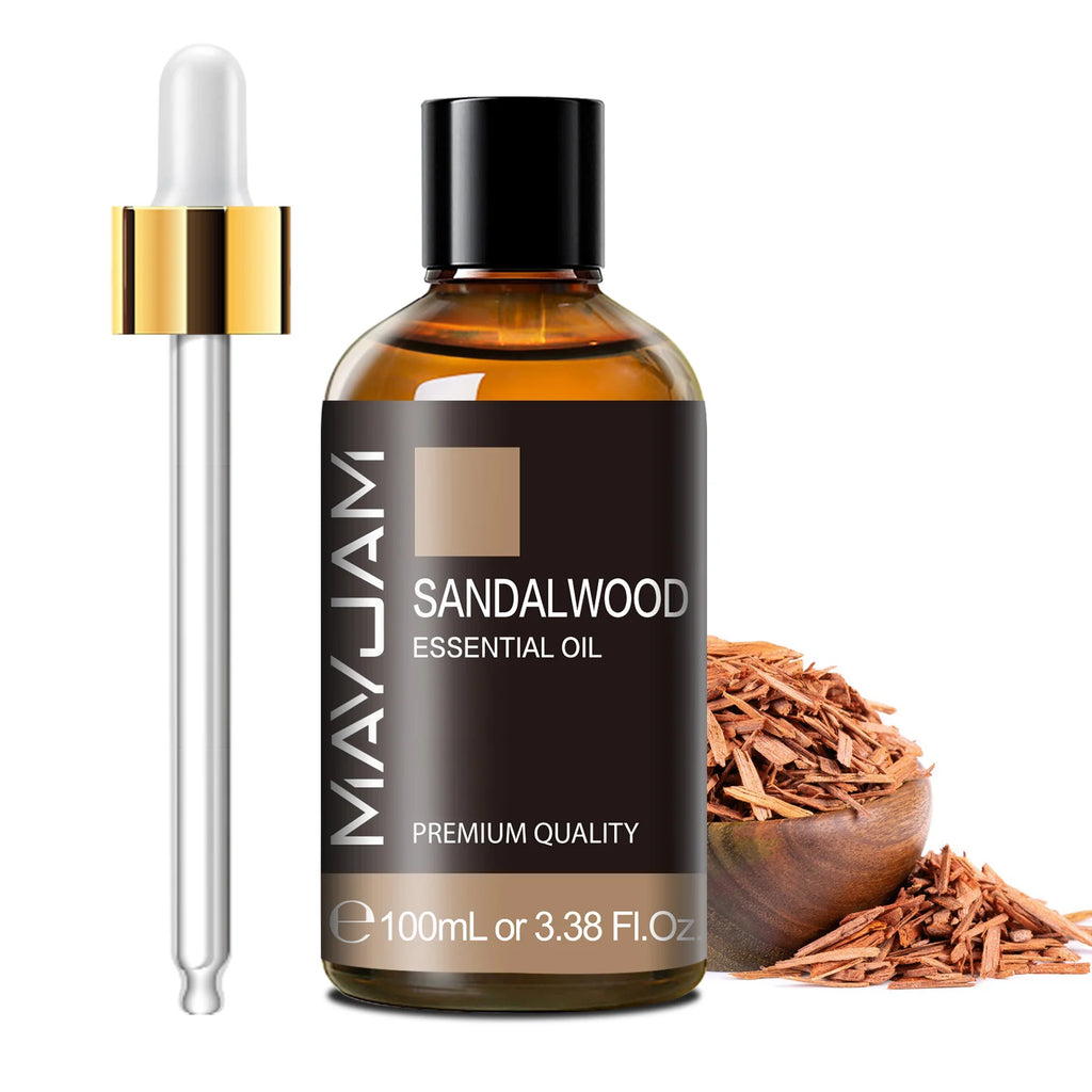 1PCS 100ML Essential Oil with Dropper Sandalwood Lavender Eucalyptus Vanilla Aroma Oil for Humidifier Scent Candle Burner
