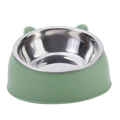 15° Tilted Stainless Steel Food Bowl – For Dogs & Cats