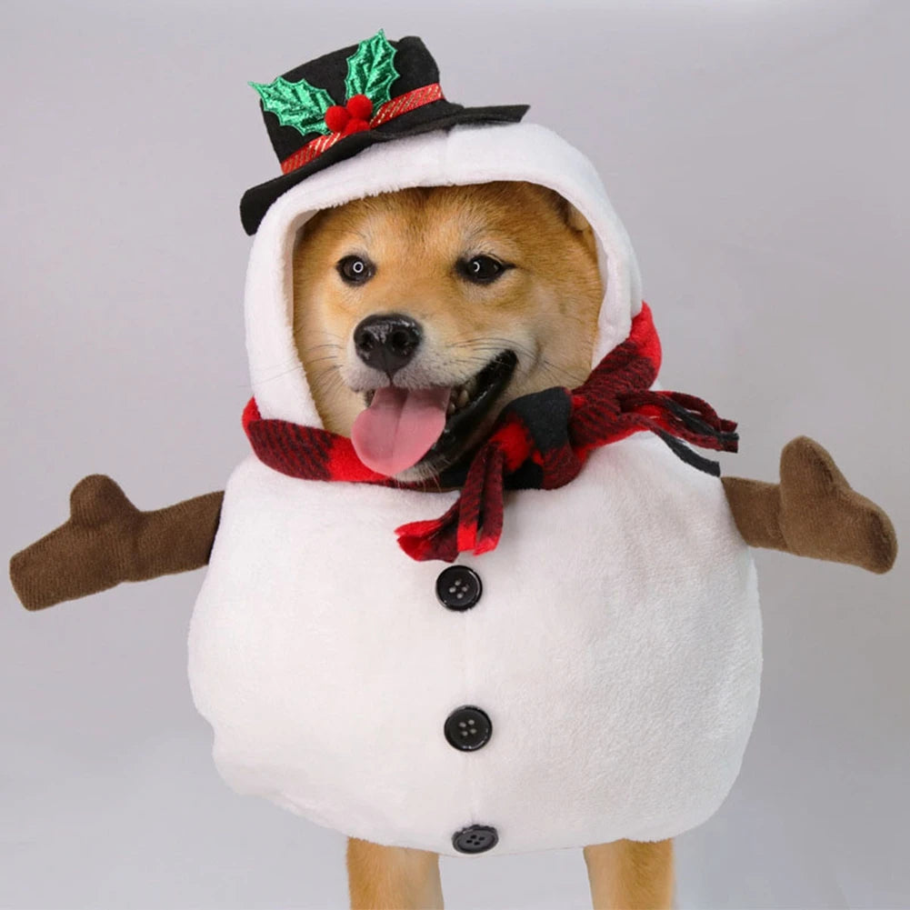 Snowman Pet Costume – Festive Christmas Outfit for Dogs