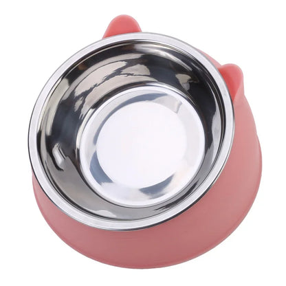 15° Tilted Stainless Steel Food Bowl – For Dogs & Cats