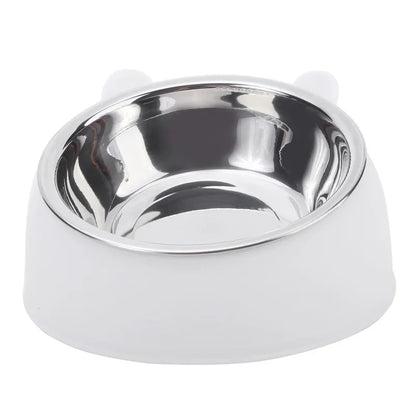 15° Tilted Stainless Steel Food Bowl – For Dogs & Cats