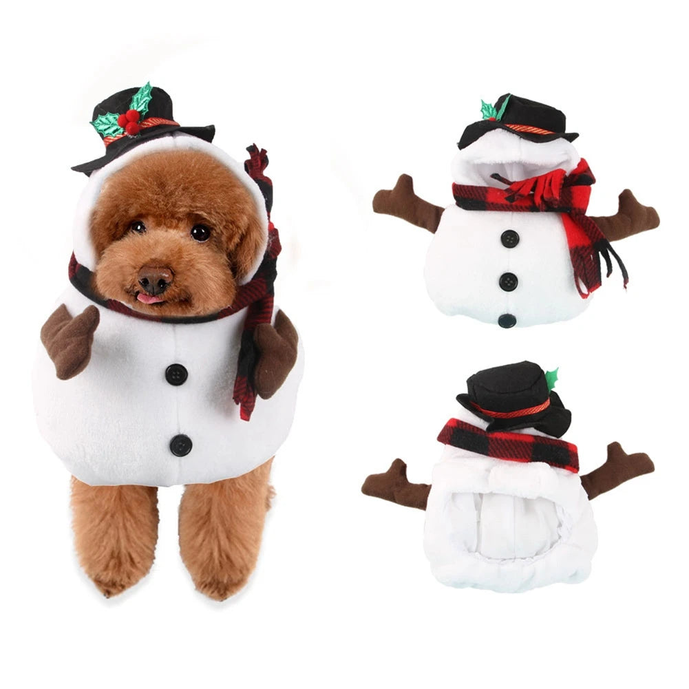 Snowman Pet Costume – Festive Christmas Outfit for Dogs