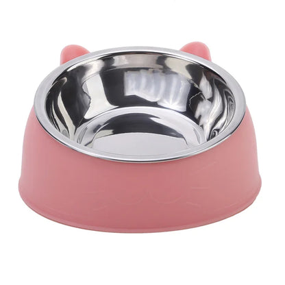 15° Tilted Stainless Steel Food Bowl – For Dogs & Cats