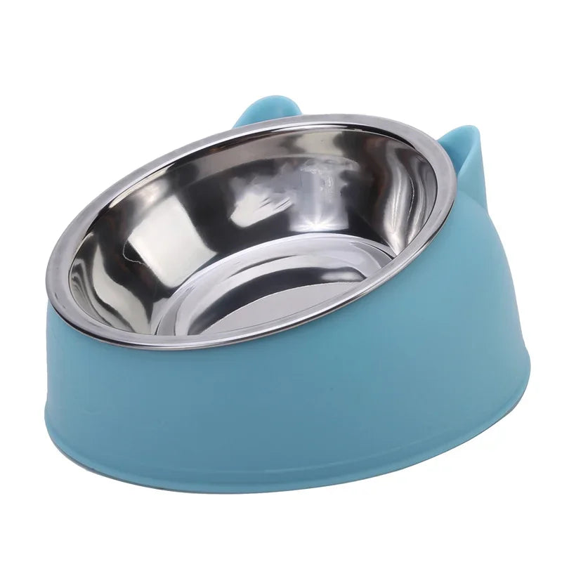 15° Tilted Stainless Steel Food Bowl – For Dogs & Cats