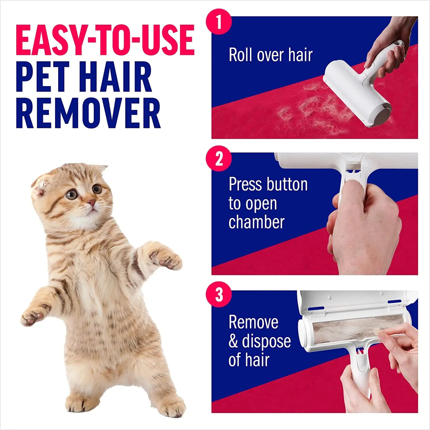 Pet Hair Remover Lint Roller – Reusable, Versatile, and Mess-Free