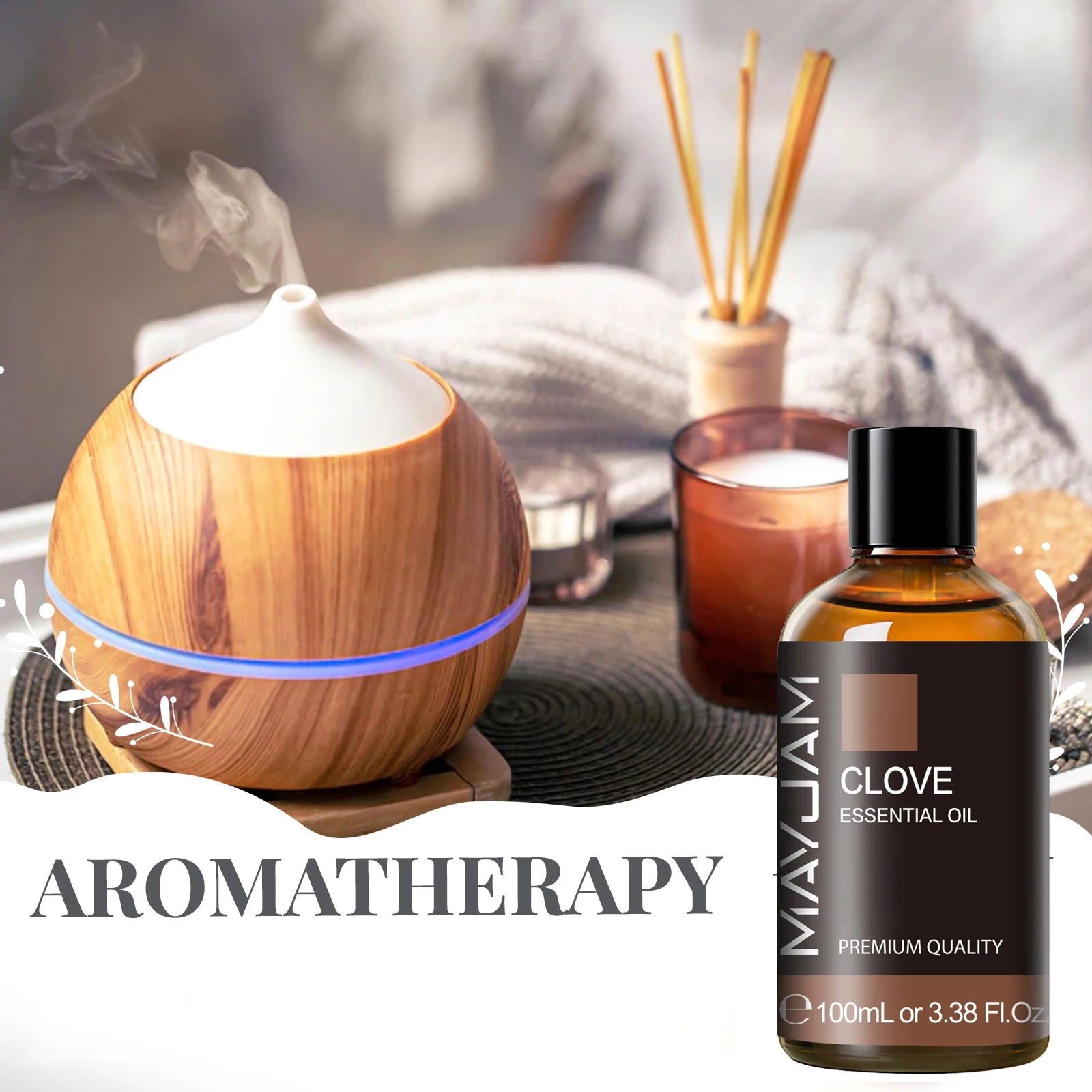 1PCS 100ML Essential Oil with Dropper Sandalwood Lavender Eucalyptus Vanilla Aroma Oil for Humidifier Scent Candle Burner