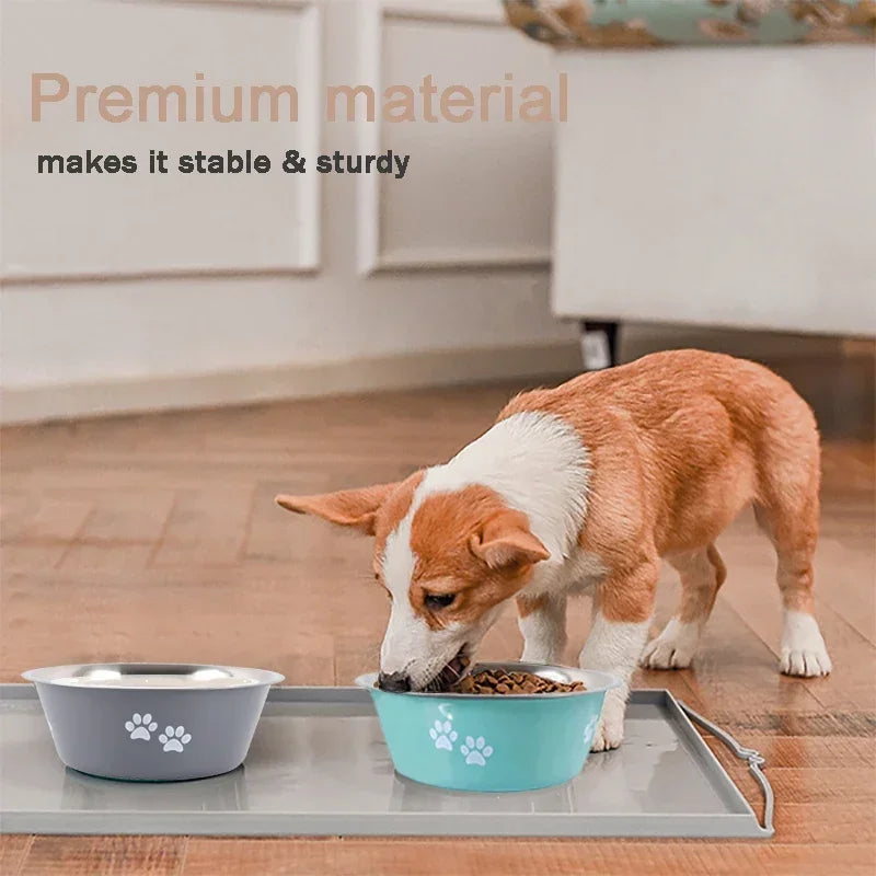 Non-Slip Stainless Steel Pet Bowl – For Dogs & Cats