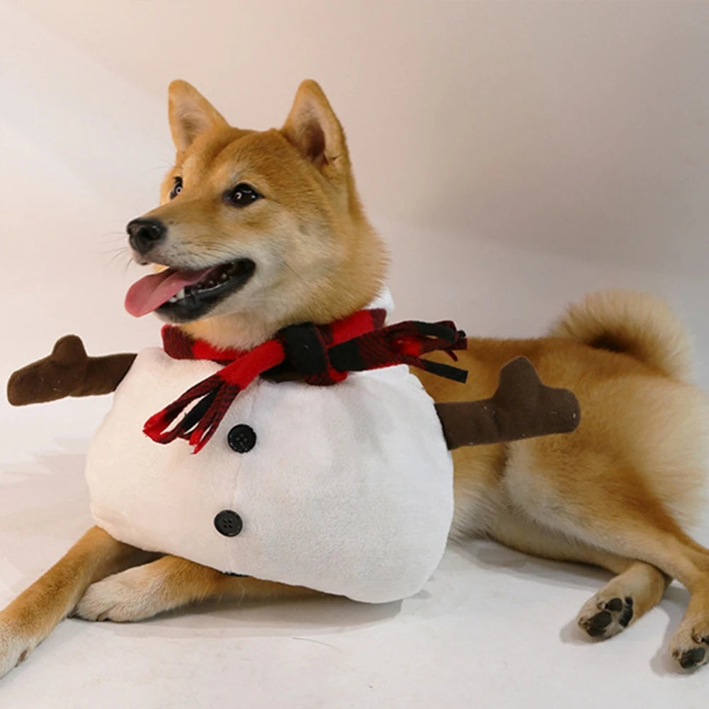 Snowman Pet Costume – Festive Christmas Outfit for Dogs